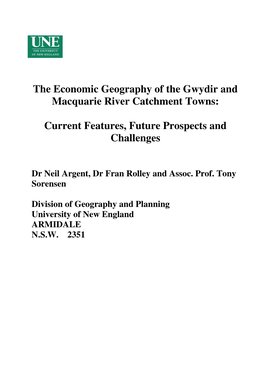 The Economic Geography of the Gwydir and Macquarie River Catchment Towns