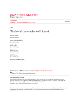 The Iowa Homemaker Vol.18, No.4