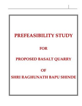For Proposed Basalt Quarry of Shri Raghunath Bapu Shinde