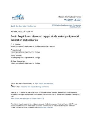South Puget Sound Dissolved Oxygen Study: Water Quality Model Calibration and Scenarios