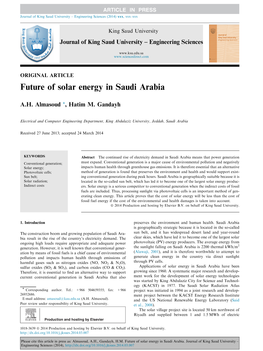 Future of Solar Energy in Saudi Arabia