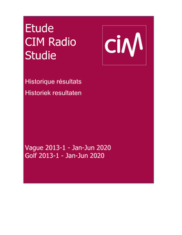 Etude CIM Radio Studie