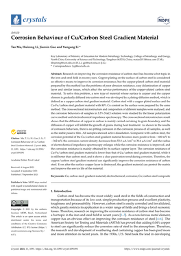 Corrosion Behaviour of Cu/Carbon Steel Gradient Material