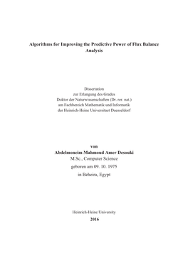 Algorithms for Improving the Predictive Power of Flux Balance Analysis