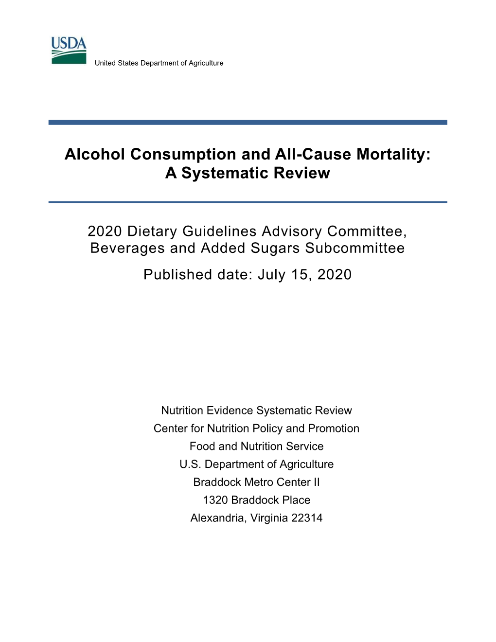 Alcohol Consumption and All-Cause Mortality: a Systematic Review