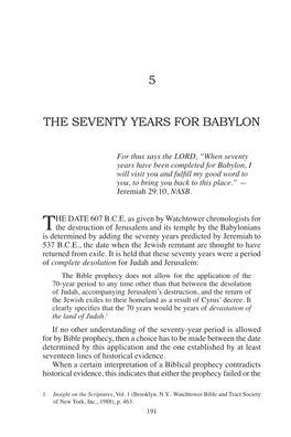 5 the Seventy Years for Babylon