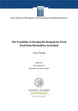 The Feasibility of Meeting the Demand for Fresh Food from Horticulture in Iceland