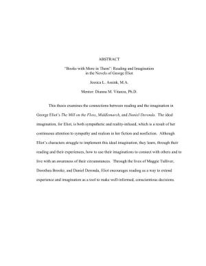 ABSTRACT “Books with More in Them”: Reading and Imagination in The