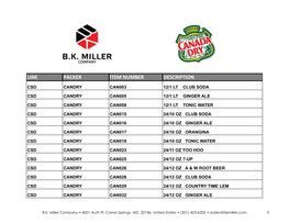 Line Packer Item Number Description