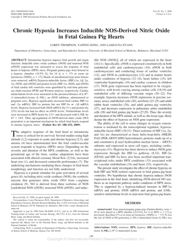Chronic Hypoxia Increases Inducible NOS-Derived Nitric Oxide in Fetal Guinea Pig Hearts