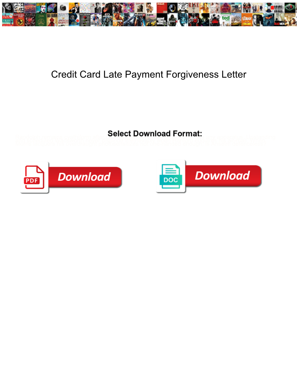 Credit Card Late Payment Forgiveness Letter