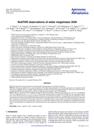 Nustar Observations of Water Megamaser AGN