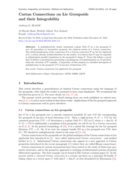 Cartan Connections on Lie Groupoids and Their Integrability