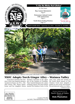 NSOC Adopts Torch Ginger Alley – Waimea Valley