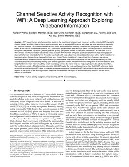 Channel Selective Activity Recognition with Wifi: a Deep Learning Approach Exploring Wideband Information