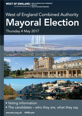 Candidate Booklet for Mayor for West of England Combined Authority Election