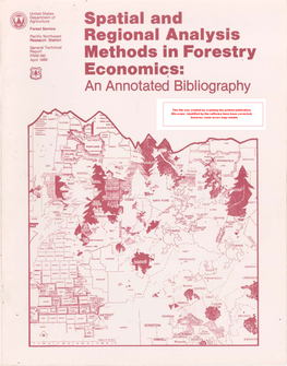 Spatial and Regional Analysis Methods in Forestry Economics: an Annotated Bibliography