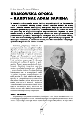 Krakowska Opoka – Kardynał Adam Sapieha