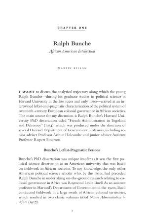 Ralph Bunche African American Intellectual