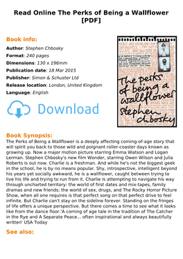 Read Online the Perks of Being a Wallflower [PDF]