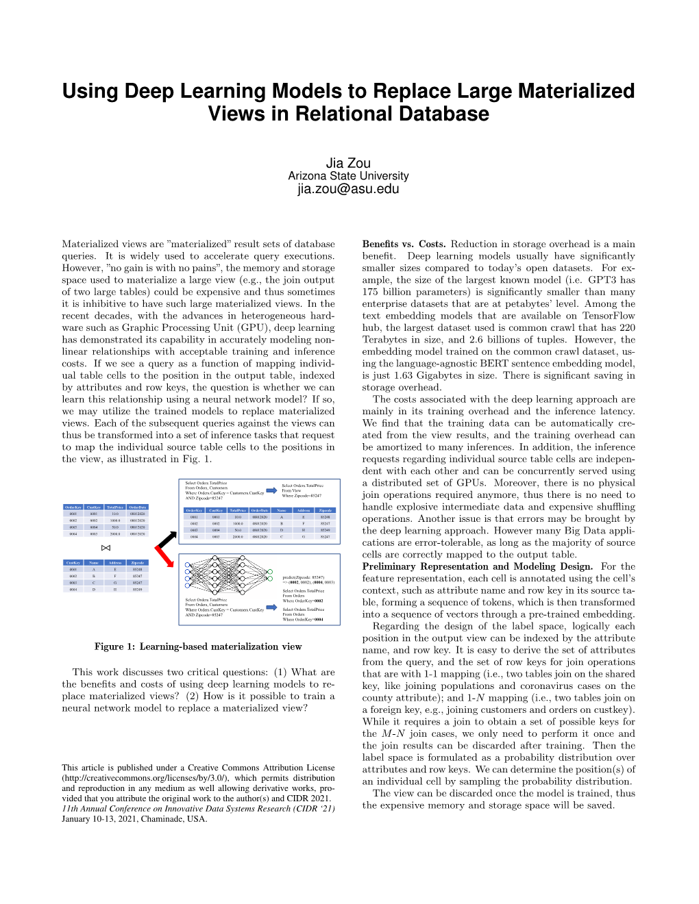 Using Deep Learning Models to Replace Large Materialized Views in Relational Database