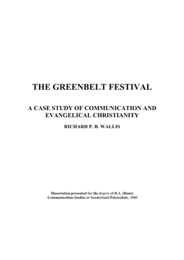 The Greenbelt Festival