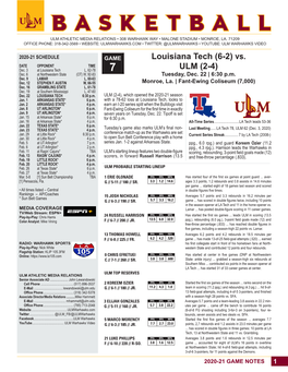 Louisiana Tech (6-2) Vs. ULM (2-4)