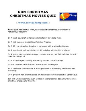 Non-Christmas Christmas Movies Quiz