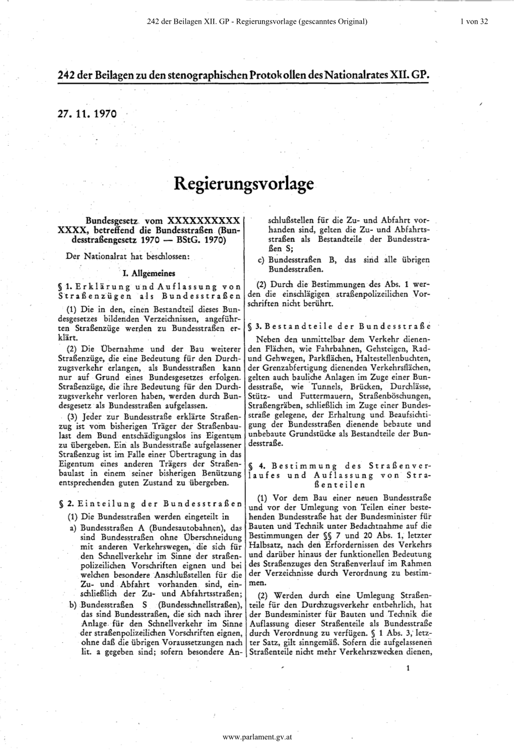 Regierungsvorlage (Gescanntes Original) 1 Von 32