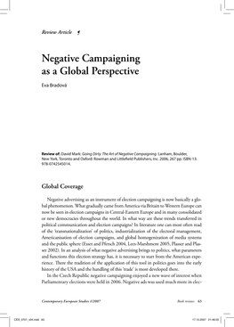 Negative Campaigning As a Global Perspective