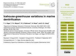 Icehouse-Greenhouse Variations in Marine Denitrification