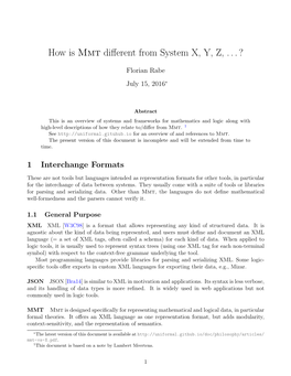 How Is Mmt Different from System X, Y, Z, .