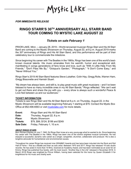Ringo Starr's 30Th Anniversary All Starr Band