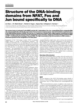 Structure of the DNA-Binding Domains from NFAT, Fos and Jun Bound