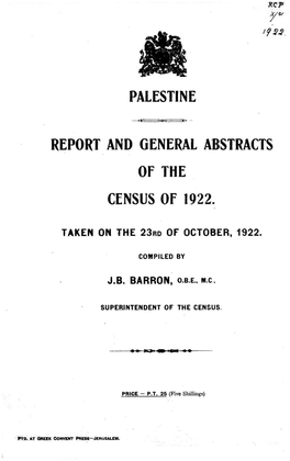 Of the CENSUS of 1922