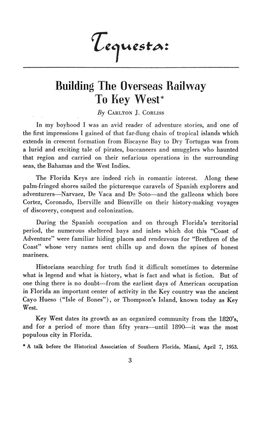 Building the Overseas Railway to Key West* by CARLTON J