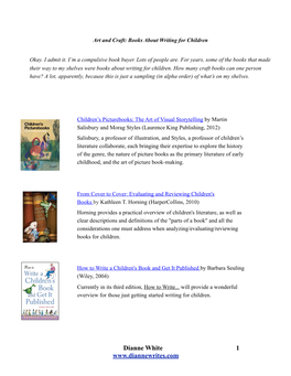 Art and Craft- Books About Writing for Children