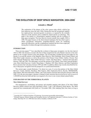 The Evolution of Deep Space Navigation: 2004-2006*