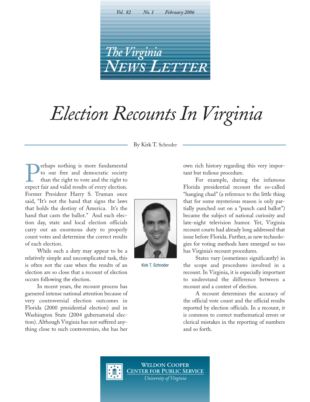 Election Recounts in Virginia