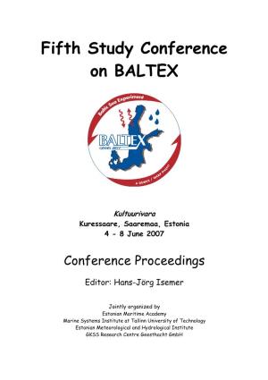 Fifth Study Conference on BALTEX