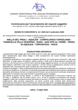 Aiello Del Friuli - Aquileia - Campolongo Tapogliano - Fiumicello Villa Vicentina - Ruda - San Vito Al Torre - Terzo Di Aquileia - Torviscosa - Visco