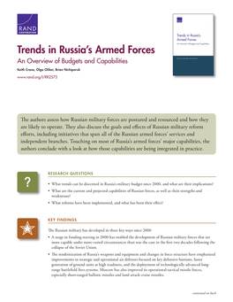 Trends in Russia's Armed Forces