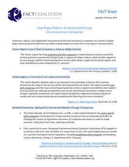 FACT Sheet: How Rogue Nations & Sanctioned Groups Use