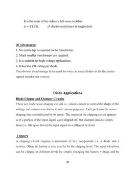 Diode Applications Diode Clipper and Clamper Circuits These Are Diode Wave-Shaping Circuits I.E