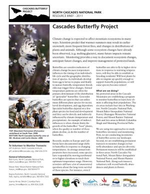 Cascades Butterfly Project North Cascades National Park Resource Brief - 2011