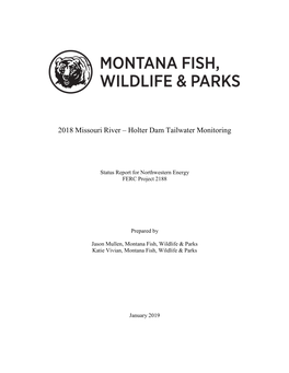 2018 Missouri River – Holter Dam Tailwater Monitoring