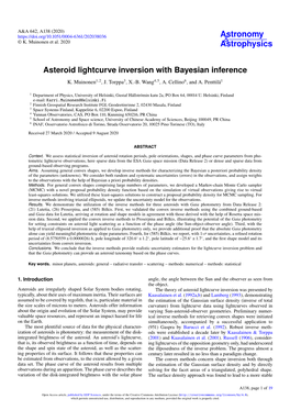 Asteroid Lightcurve Inversion with Bayesian Inference K