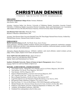 CHRISTIAN DENNIE 15 Timberline Dr