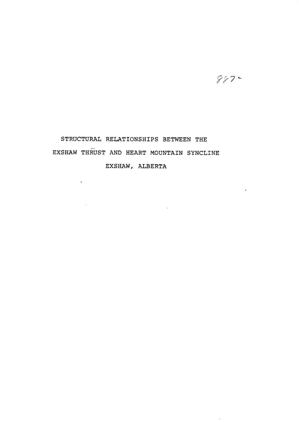 Structural Relationships Between the Exshaw Thrust and Heart Mountain