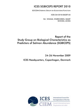 Report of the Study Group on Biological Characteristics As Predictors of Salmon Abundance (SGBICEPS)